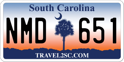 SC license plate NMD651