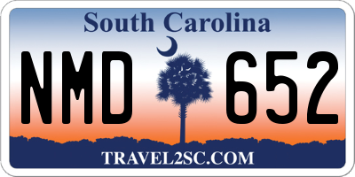 SC license plate NMD652