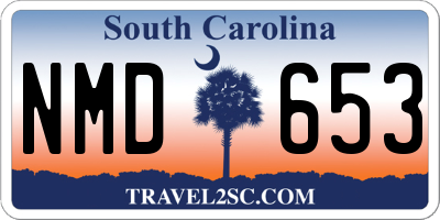 SC license plate NMD653
