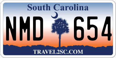 SC license plate NMD654