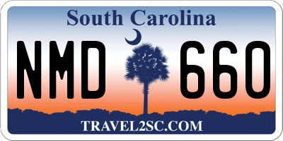 SC license plate NMD660