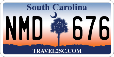SC license plate NMD676