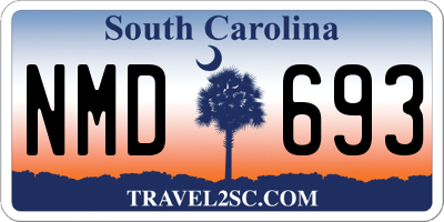 SC license plate NMD693