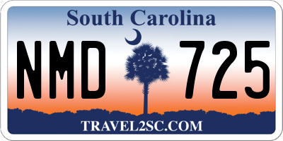 SC license plate NMD725