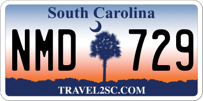 SC license plate NMD729