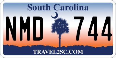 SC license plate NMD744