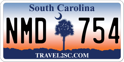 SC license plate NMD754