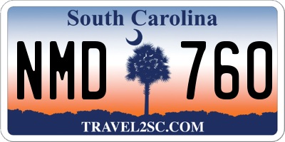 SC license plate NMD760