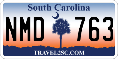 SC license plate NMD763