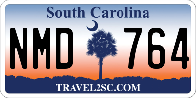 SC license plate NMD764