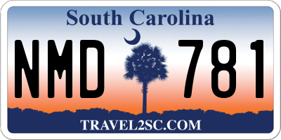 SC license plate NMD781
