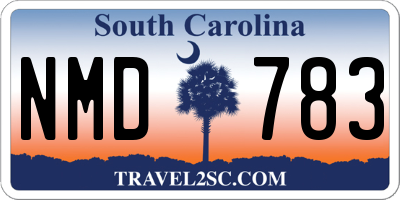 SC license plate NMD783
