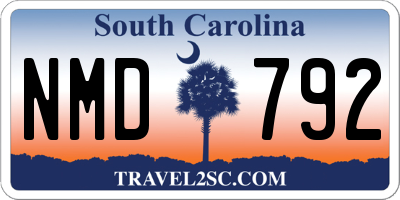 SC license plate NMD792