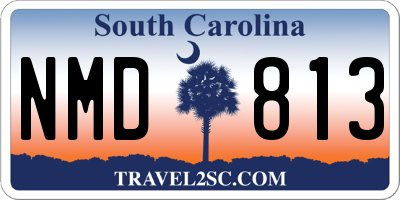 SC license plate NMD813