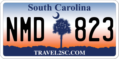 SC license plate NMD823
