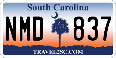 SC license plate NMD837