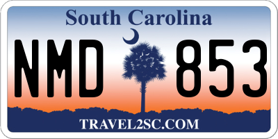 SC license plate NMD853