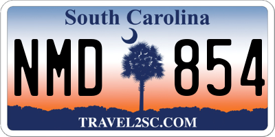 SC license plate NMD854
