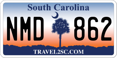 SC license plate NMD862