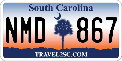 SC license plate NMD867