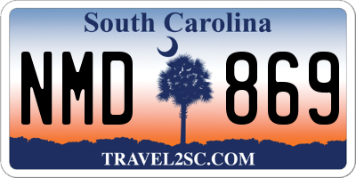 SC license plate NMD869
