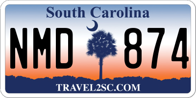 SC license plate NMD874