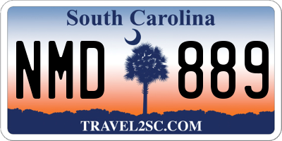 SC license plate NMD889