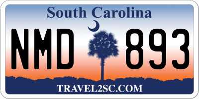 SC license plate NMD893