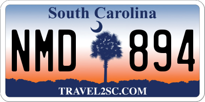 SC license plate NMD894