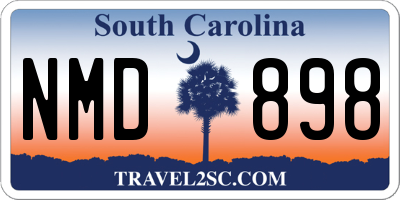 SC license plate NMD898