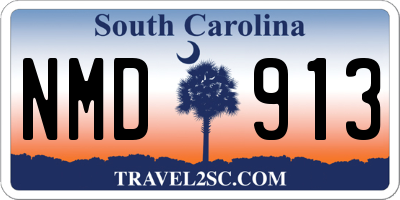 SC license plate NMD913