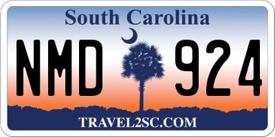 SC license plate NMD924