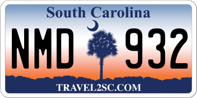 SC license plate NMD932