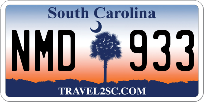 SC license plate NMD933