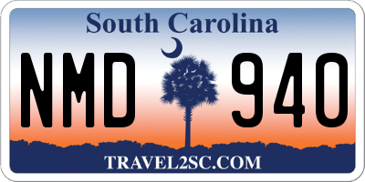 SC license plate NMD940