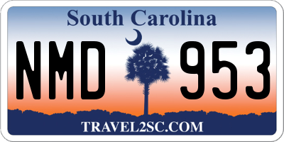 SC license plate NMD953
