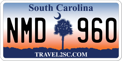 SC license plate NMD960