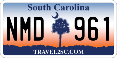 SC license plate NMD961