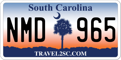 SC license plate NMD965