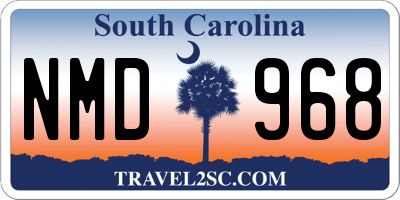 SC license plate NMD968