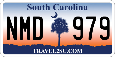 SC license plate NMD979