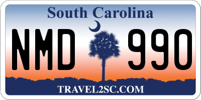 SC license plate NMD990