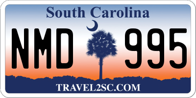 SC license plate NMD995