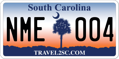 SC license plate NME004