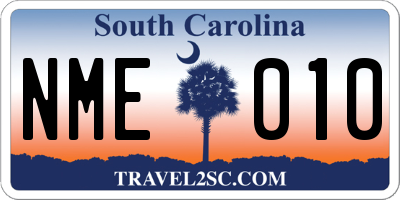 SC license plate NME010