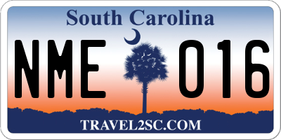 SC license plate NME016