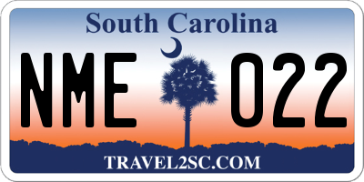 SC license plate NME022