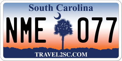 SC license plate NME077