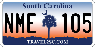 SC license plate NME105