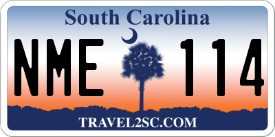 SC license plate NME114